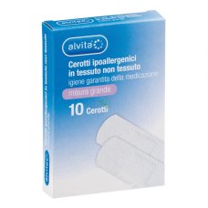 ALVITA CEROTTO IN TESSUTO NON TESSUTO ESTENSIBILE BIANCO CONTAMPONE ANTISETTICO GRANDE 10 PEZZI