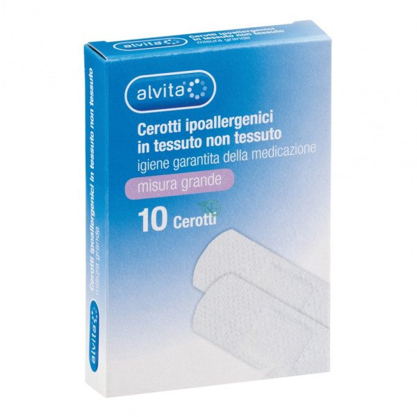 ALVITA CEROTTO IN TESSUTO NON TESSUTO ESTENSIBILE BIANCO CONTAMPONE ANTISETTICO GRANDE 10 PEZZI