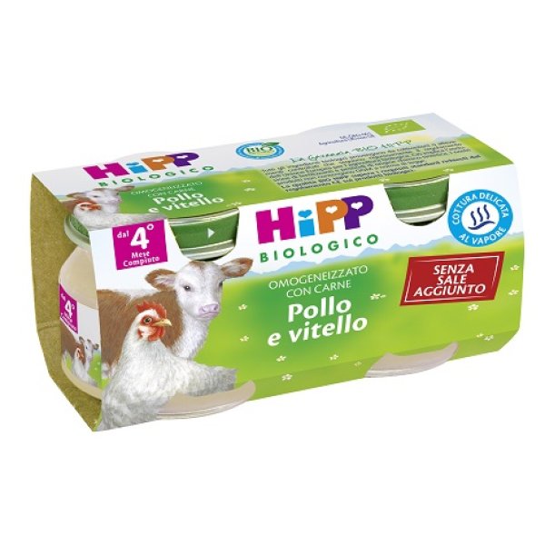 HIPP BIO OMOGENEIZZATO POLLO VITELLO 4 X 80 G