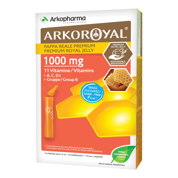 ARKOROYAL PAPPA REALE 1000 MG + VITAMNIE SENZA ZUCCHERO 10 FIALE