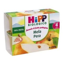 HIPP BIO MERENDA FRUTTA MELA PERA 4 VASETTI