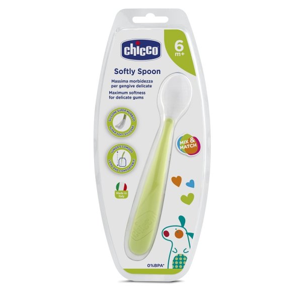 Chicco Cucchiaio Morbido Silicone 6mesi  Verde