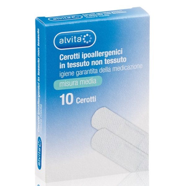 ALVITA CEROTTO IN TESSUTO NON TESSUTO ESTENSIBILE BIANCO CONTAMPONE ANTISETTICO MEDIO 10 PEZZI