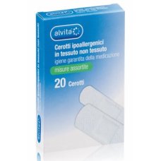 ALVITA CEROTTO IN TESSUTO NON TESSUTO ESTENSIBILE BIANCO CONTAMPONE ANTISETTICO ASSORTITO 20 PEZZI