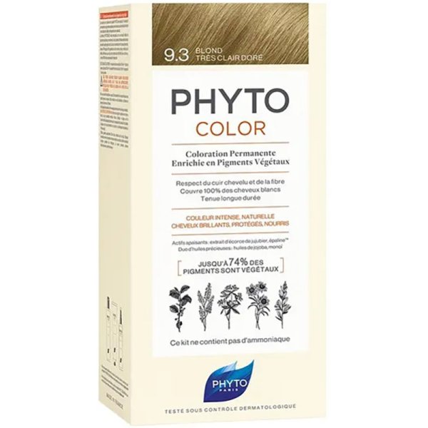 PHYTOCOLOR 9,3 BIONDO CHIARISSIMO DORATO LATTE 50 ML + CREMA50 ML + MASCHERA 12 ML