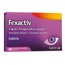 FEXACTIV*10 monod collirio 0,5 ml 0,3 mg/ml + 0,5 mg/ml