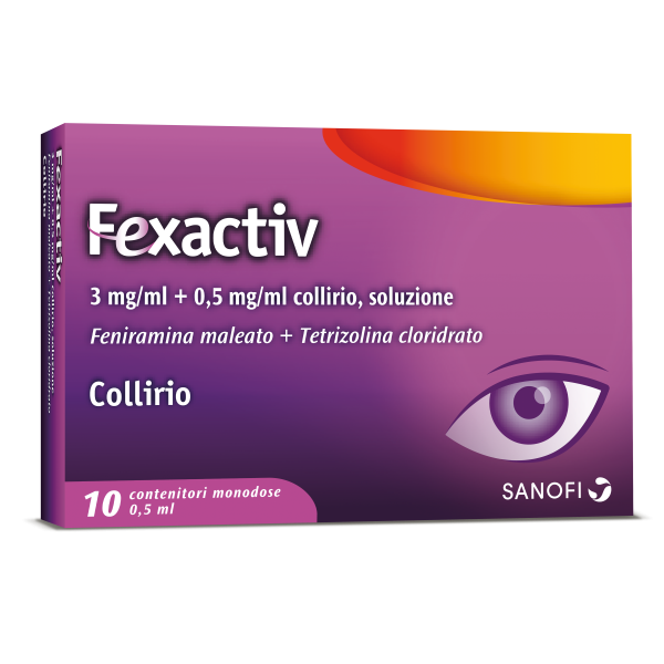 FEXACTIV*10 monod collirio 0,5 ml 0,3 mg/ml + 0,5 mg/ml