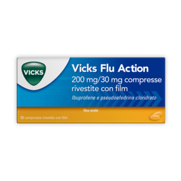 VICKS FLU ACTION*12 cpr riv 200 mg + 30 mg